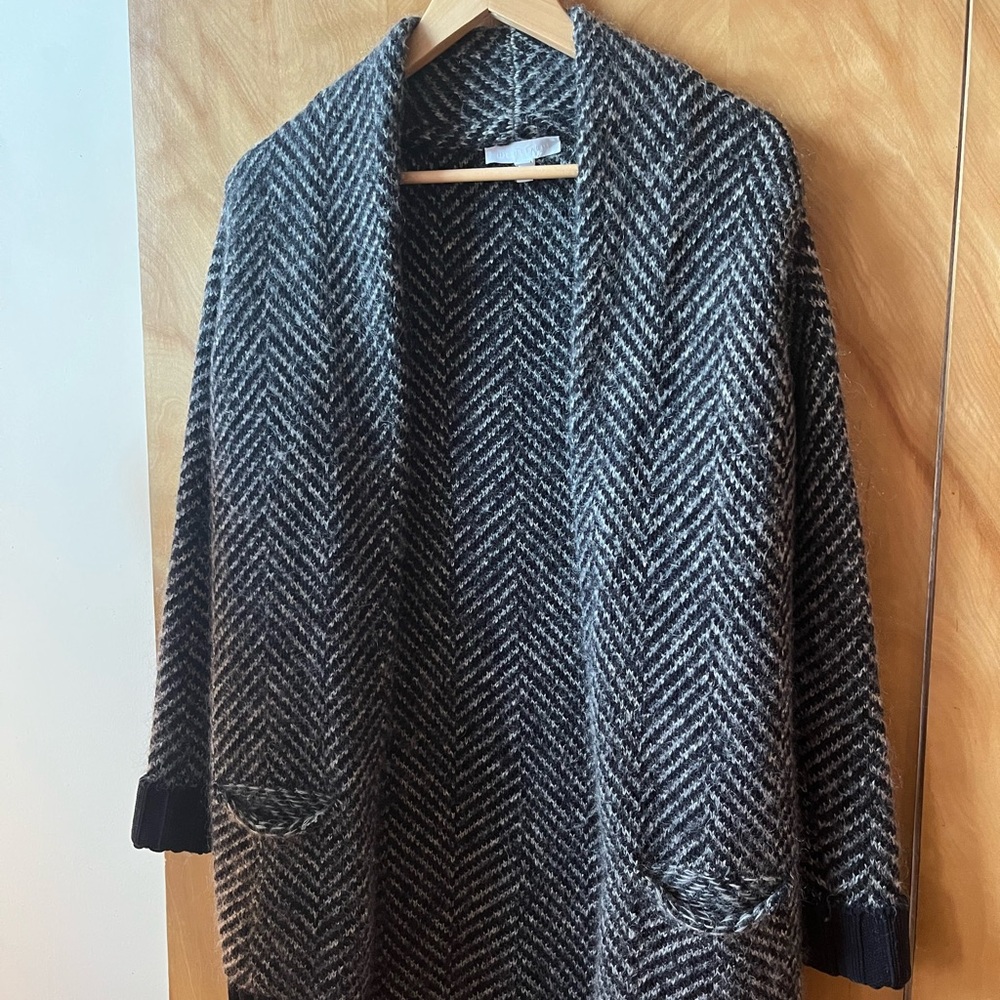 Nicole Farhi thick mohair Herringbone Cardigan